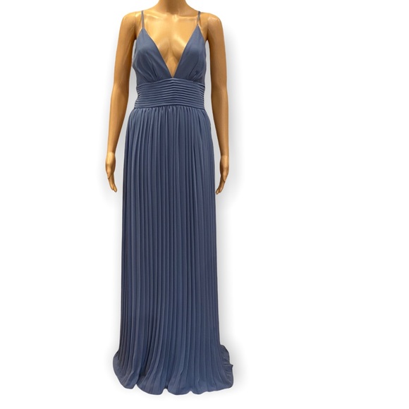 Lulus Depths of My Love Dusty Blue Maxi Dress size M - Picture 3 of 9
